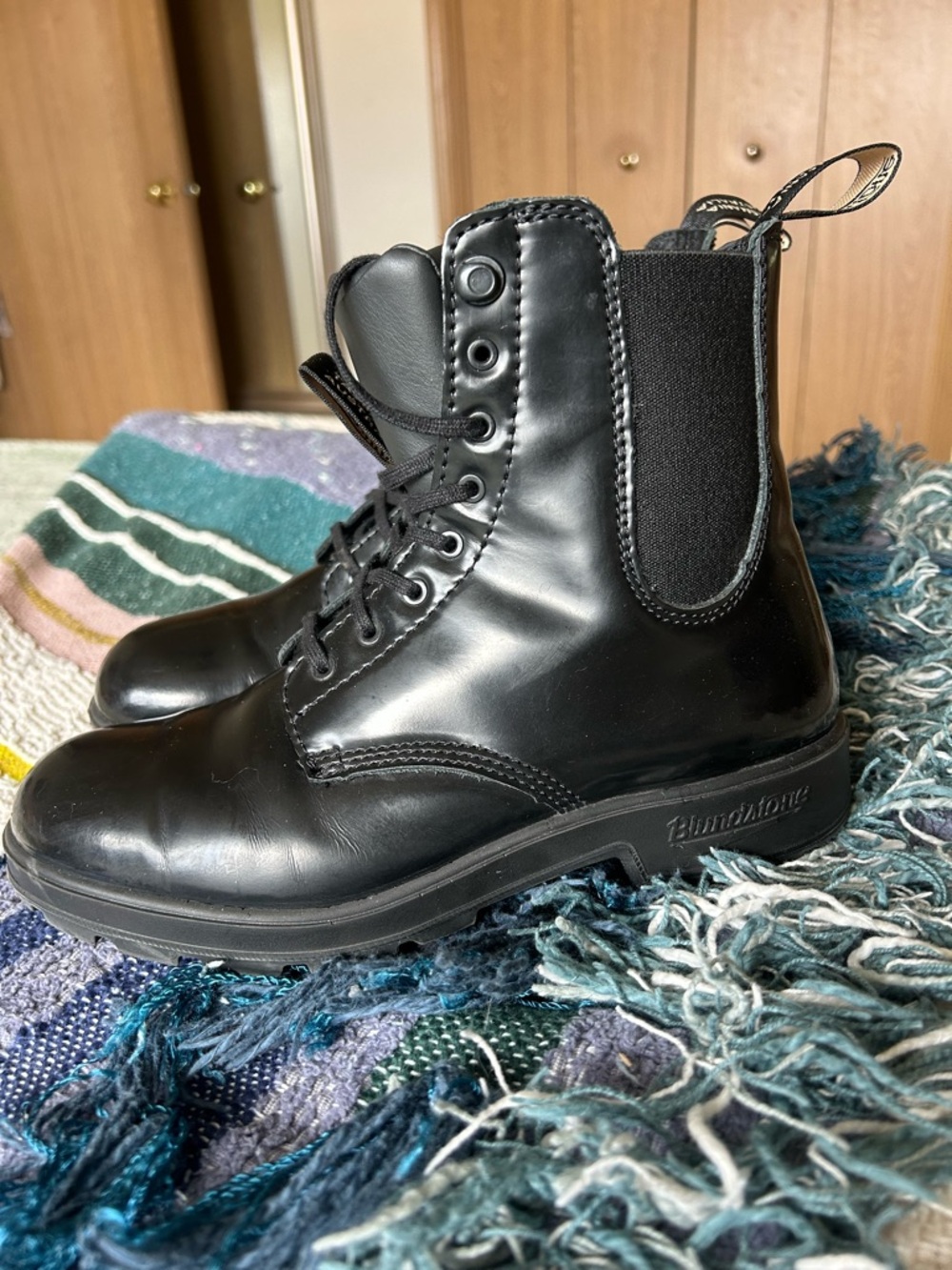 Blundstone Black Leather Lace-Up Ankle Boots